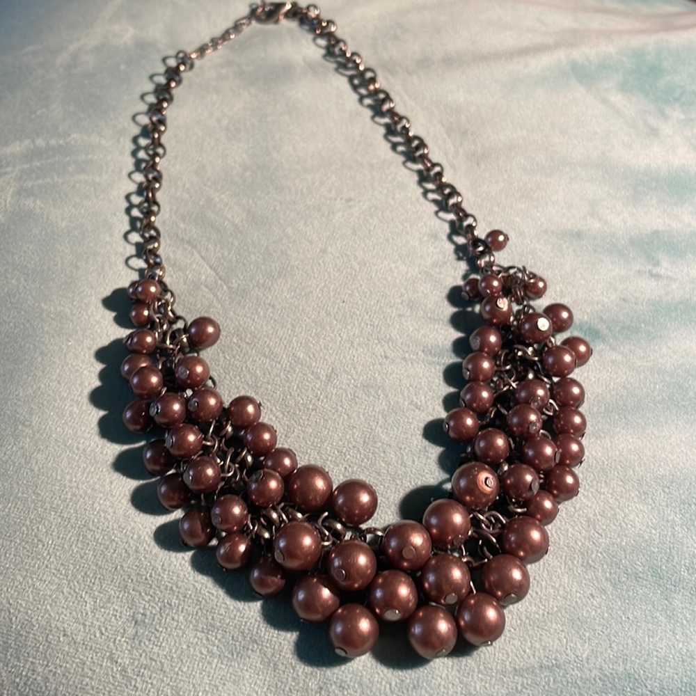 Brown Pearl Statement Necklace